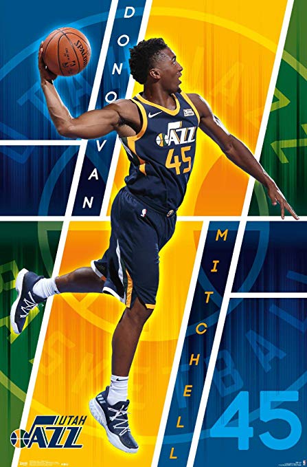 Trends International NBA Utah Jazz - Donovan Mitchell Wall Poster, 14.725" x 22.375", Premium Unframed