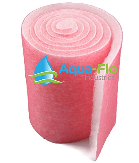 Aqua-Flo Pond & Aquarium Filter Media, 12" x 120" (10 Feet) Long x 1" Thick (Pink/White)