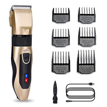 seOSTO Hair Clipper for Men, Professional Cordless Clippers Haircut Rechargeable Head Shaver Hair Trimmer Kit Mens Hair Cipper Sets (Gold)