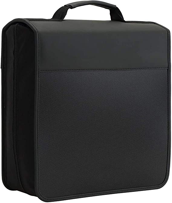 Fasmov 320 Disc CD/DVD Binder DVD Wallet Case with Black CD Storage Pages