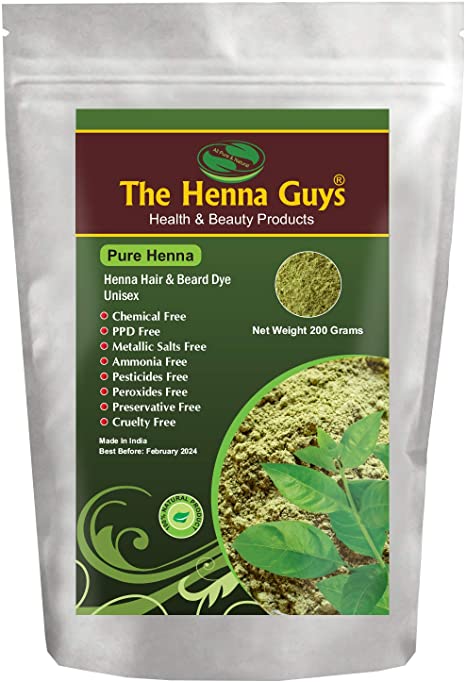 100% Pure Henna Powder For Hair Dye - Red Henna Hair Color, Best Red Henna For Hair - The Henna Guys (200g)