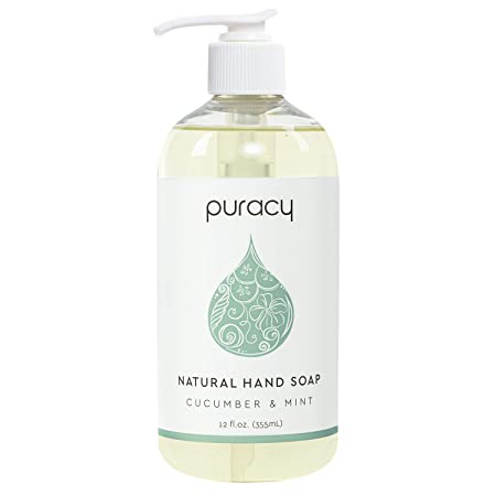 Puracy Natural Gel Hand Wash, Vegan, Hypoallergenic, All Skin Types, Cucumber & Mint, 12 Ounce