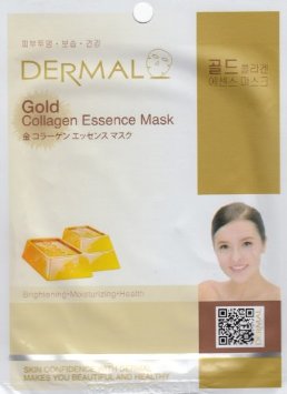 Dermal Korea Collagen Essence Facial Mask Sheet - Gold (10 Pack)
