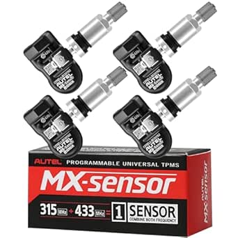 Autel MX-Sensor 2 in 1 Dual Frequency(315Mhz+433 Mhz) Autel TPMS Sensors TPS218 Tire Sensor Tire Pressure Monitoring System Sensor Program replacement for 98% of OE sensors SAE Standard J120/J1205