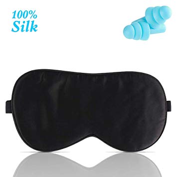 Sleep Mask for Women Men Kids,Shnvir Upgraded Silk Eye Mask for Sleeping,Ultra Soft Breathable Sleeping Eye Mask with Ear Plugs and Adjustable Comfortable Strap for Travel Naps Yoga Plane Night