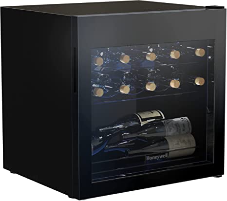 14 Bottle Compressor Wine Cooler Refrigerator, Compact Wine Cellar For Red, White, Champagne or Sparkling Wine, Digital Temperature Control, Glass Door