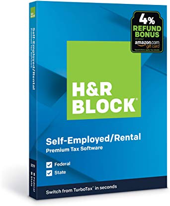 H&R Block Tax Software Premium 2019 with 4% Refund Bonus Offer [Amazon Exclusive] [PC/Mac Disc]