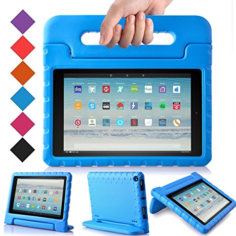 BMOUO All-New Fire HD 10 2017 Case - Light Weight Shock Proof Convertible Handle Kid-Proof Cover Kids Case for All-New Fire HD 10 Tablet (7th Generation, 2017 Release), Blue