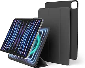 elago Magnetisches Folio Hülle Kompatibel mit iPad Pro 11" 6., 5., 4. Generation - Rückwand kann an Metallmaterialien befestigt werden, Kompatibel mit Apple Pencil und elago's Pencil Case (Dunkelgrau)