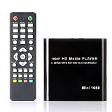 Crenova1080P Full HD Streaming Multi Media Player HDMI Video YPbPr USB AV SDHC MKV RM RMVB AVI Mini 1080P media player--Black