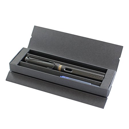 Lamy Safari Charcoal Fountain Pen- Fine Nib (Charcoal Pen in Gift Box)