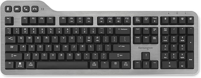 Kensington MK7500F Silent Mechanical Keyboard – Full Size, Wireless, Backlit, Rechargeable Battery, Customizable Keys, Spill-Proof, Includes Wrist Rest, Windows & macOS