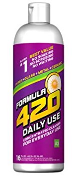 Formula 420 Bling Daily Use Concentrated 16oz. Makes 32oz. Glass, Pyrex, Metal and Ceramic Cleaner