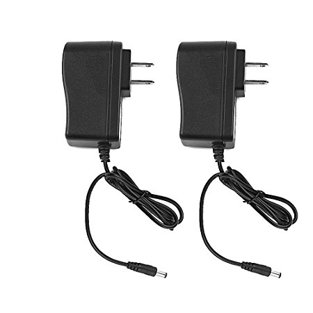 SmoTecQ CCTV 12V 1A Switching Power Supply Adapter 2 Pack, 100-240V AC to 12V DC 1Amp (1000mA) Charger Cord For Security Dome/Bullet Camera and Many Other Common Electronic Components Wall Plug