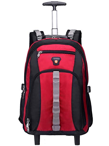 AOKING 20/22 Inch Water Resistant Travel School Business Rolling Wheeled Backpack with Laptop Compartment
