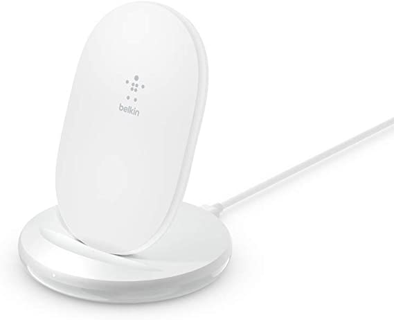 Belkin Boost Charge Wireless Charging Stand 15 W (Qi-Certified Fast Wireless Charger for iPhone, Samsung, Pixel, More) - White