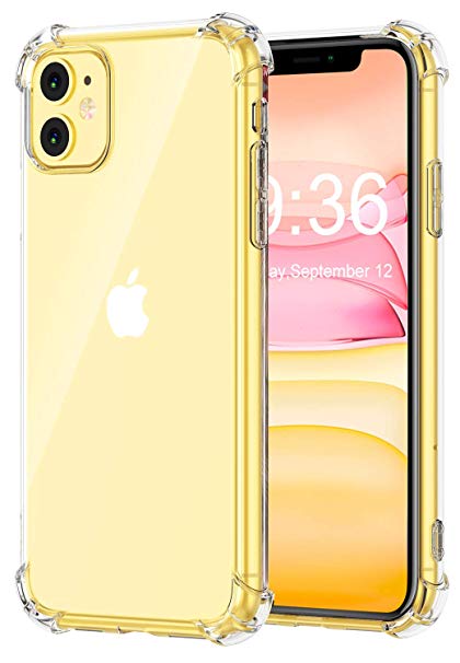 Matone for iPhone 11 Case, Crystal Clear Slim Protective Cover with Reinforced Corner Bumpers, Flexible Soft TPU Anti-Scratch Cases Compatible with Apple iPhone 11 (2019) 6.1-Inch