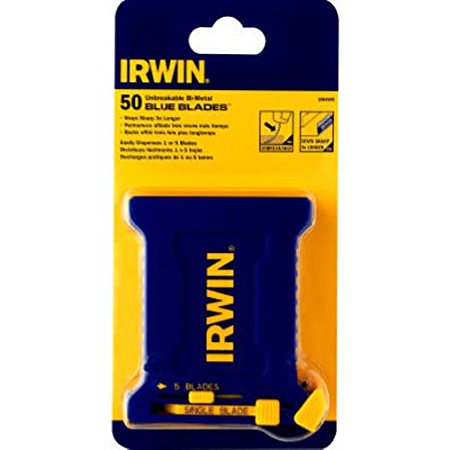 Irwin Industrial Tools 2084300 Bi-Metal Blue Utility Blade, 50-Pack