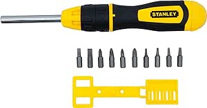 Stanley 68-010 Multibit Ratcheting Screwdriver with 10 Assorted Bits