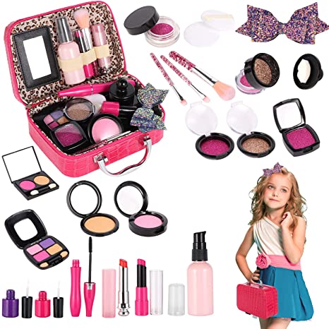 Tuptoel Pretend Makeup for Girls, Kids Make Up Kit for Girl Play Make Up with Cosmetic Case for Little Girls - Birthday Toys for Girls Age 3 4 5 6