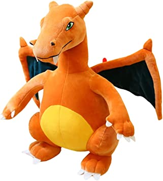 CHAOZI0 Pokémon Charizard Plush Toy, Plush Stuffed Animal Dinosaur Plush Toy (Orange Yellow)