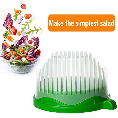 60 Seconds Salad Maker, Salad Cutter Bowl, Multi-functional kitchen helper- Salad Chopper Bowl, Fruit Bowl, Salad Bowl ,Salad Chopper, Vegetable Slicer, Vegetable Bowl（Green）