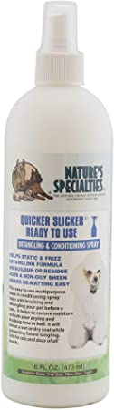 Nature's Specialties Quicker Slicker Ready To Use Conditioner for Dogs Cats, Non-Toxic Biodegradeable, 16oz