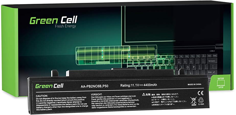 Green Cell® Standard Series AA-PB2NC6B AA-PB2NX6W AA-PB4NC6B Battery for Samsung R60 R61 R70 R505 R509 R510 R560 R610 R700 R710 Laptop (6 Cells 4400mAh 11.1V Black)