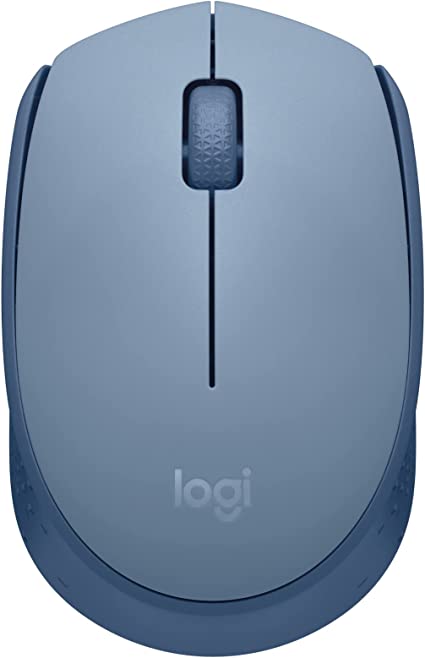 Logitech M170 Wireless Mouse, 2.4 GHz with USB Mini Receiver, Optical Tracking, 12-Months Battery Life, Ambidextrous PC/Mac/Laptop - Blue Grey