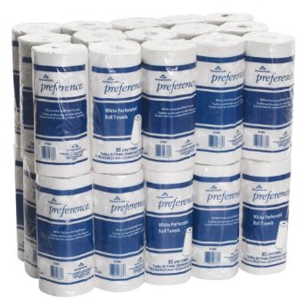 Georgia-Pacific Preference 27385 White 2-Ply Perforated Paper Towel Roll 88 Length x 11 Width Case of 30 Rolls 85 per Roll