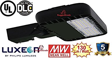 8,100 Lumen LED Area Light – 60 Watt LED Shoebox Light – LED Sport Court Light – Super Efficiency 130 Lumen to Watt - 5000K Bright White - Replaces 250W Halide – Driveway, Basketball, Tennis light