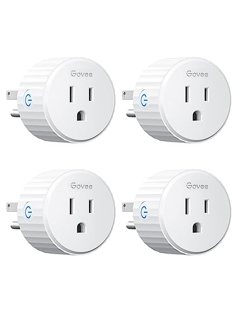 Govee Smart Plug, WiFi Plugs Work with Alexa & Google Assistant, Smart Outlet with Timer & Group Controller, WiFi Outlet for Home, No Hub Required, ETL & FCC Certified, WiFi Bluetooth Connect, 4 Pack