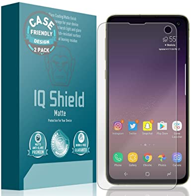 IQ Shield Matte Screen Protector Compatible with Samsung Galaxy S10e 5.8 inch (Case Friendly)(2-Pack) Anti-Glare Anti-Bubble Film