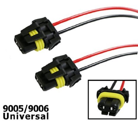iJDMTOY 2 900-Series 9005 9006 Female Adapter Wiring Harness Sockets Wire For Headlights Fog Lights