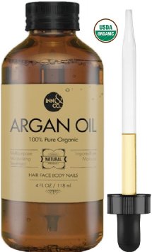HIGHEST QUALITY USDA Organic Moroccan Argan Oil Treatment - 4 fl Oz- For Hair Skin Face Nails 100 Pure Cold Pressed Virgin Oil from Morocco Anti-Aging Skin Treatment