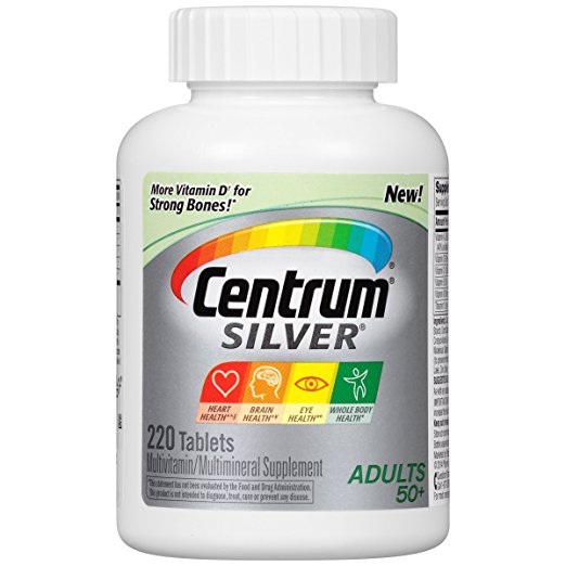 Centrum Silver Adult (220 Count) Multivitamin / Multimineral Supplement Tablet, Vitamin D3, Age 50