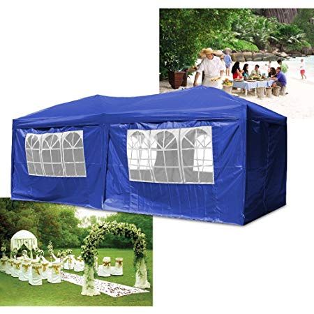 huigou Pop Up 3x6m gazebo With Sides Panels and Unique WindBar garden camping Party Tent Outdoor Canopy Waterproof