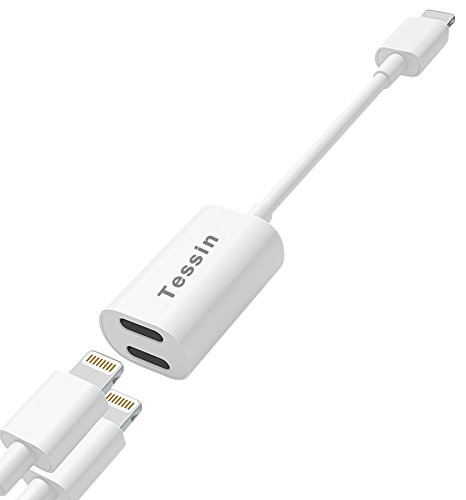 TESSIN SWEET-49 Adapter and Splitter, Dual Lightning Port Headphone Apple Audio and Charge Adapter Accessories for iPhone 7/7 Plus