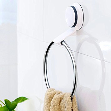 Gaoyu Kitchen Bathroom Suction Cup Adhesive Stainless Steel ABS Plastic Towel Ring - NO TOOLS REQUIRED