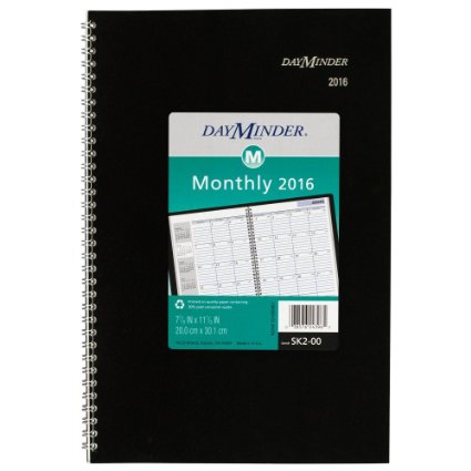 DayMinder Monthly Planner 2016 Wirebound 7-78 x 11-78 Inches Black SK2-00-16