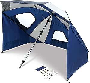 Sport-Brella Sunsoul Heavy-Duty UPF 50  Umbrella Shelter (8-Foot),Navy