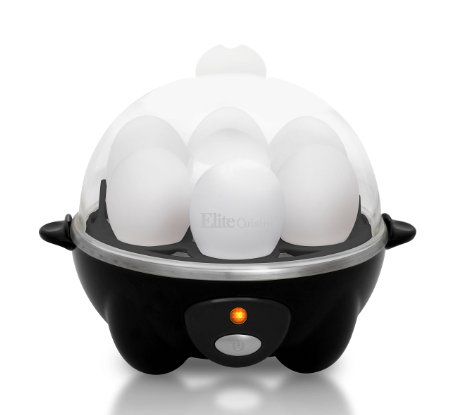 Maximatic EGC-007B Elite Cuisine Egg Cooker with 7 Egg Capacity, Black