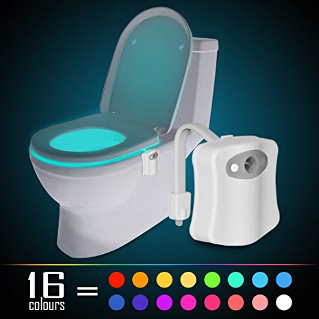 Motion Activated Toilet Night light, WEBSUN 16 Color Changing LED Toilet Seat Light