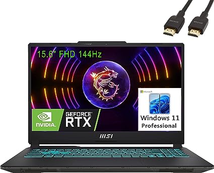 MSI 2023 Cyborg 15 15.6" 144Hz FHD Gaming Laptop Computer, 12th Gen Intel 10-Core i7-12650H, GeForce RTX 4060 8GB, 32GB DDR5 RAM, 1TB PCIe SSD, WiFi 6, BT 5.2, Backlit Keyboard, Windows 11 Pro, BROAG