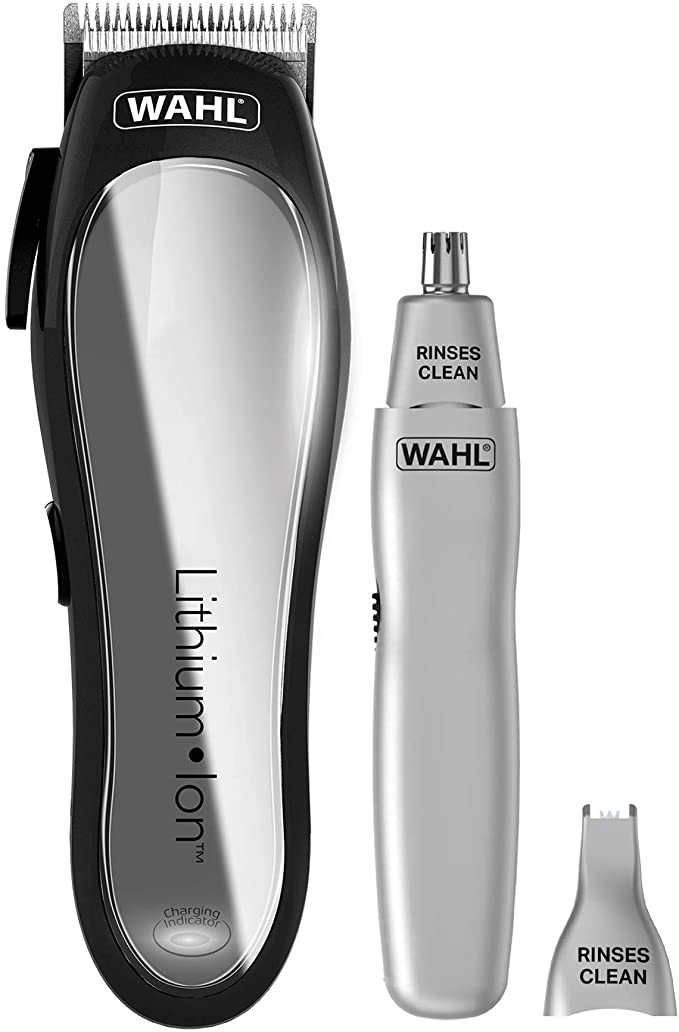 WAHL Hair Clipper, Black Power Clipper, Dual Head Trimmer, Ear and Nose Trimmer, Beard Trimmer for Men, Home Hair Cutting, Male Grooming Set, Corded/Cordless