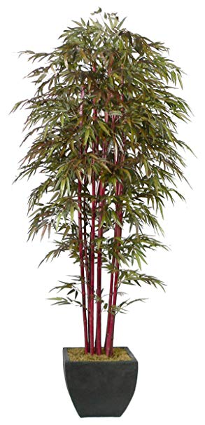 Laura Ashley 8 Foot Tall High End Silk Realistic Bamboo Tree with Decorative Planter