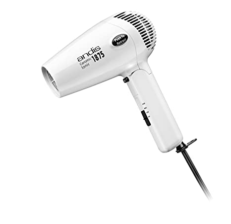 Andis 80075 1875-Watt Fold-N-Go Ionic Hair Dryer, Pearl White