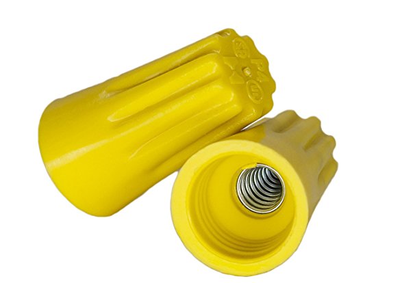 Yellow Wire Connectors Pack, Bag of 100 - UL Listed Twist-On P4 Type Easy Screw On Cap