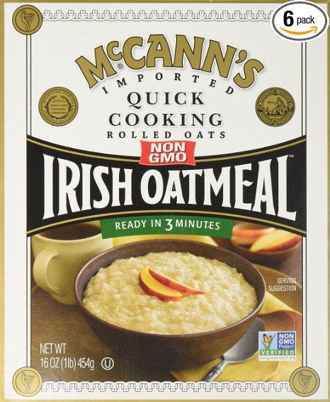 McCANN'S Irish Oatmeal, Quick Cooking Rolled Oats, 16-Ounce Boxes (Pack of 6)