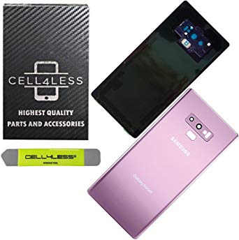 CELL4LESS Compatible Back Glass Door Cover Housing Installed Camera Frame, Lens Adhesive Replacement Samsung Galaxy Note 9 - Any Carrier - N960 (Purple)